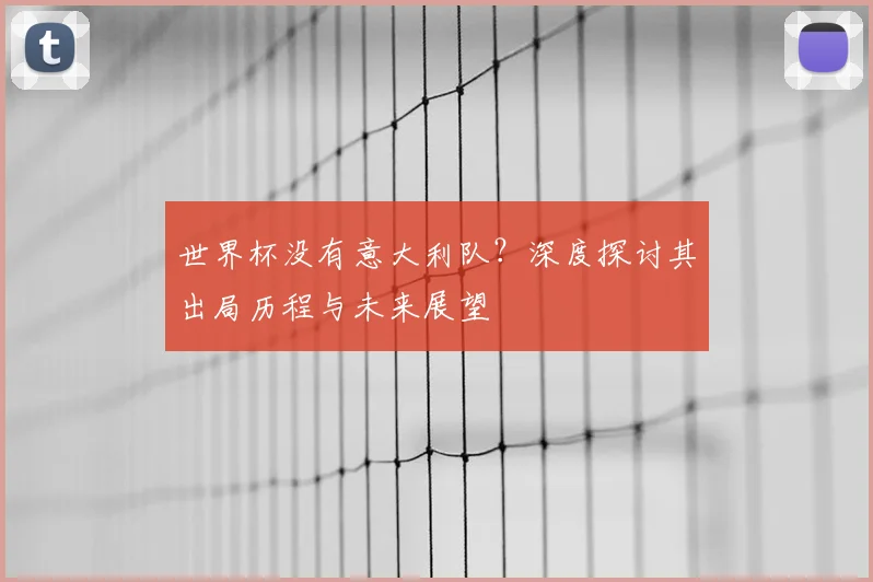世界杯没有意大利队？深度探讨其出局历程与未来展望